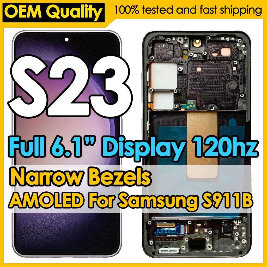 OEM 120Hz AMOLED Dinâmico Para Samsung Galaxy S23 Substituição De Tela S911B S91