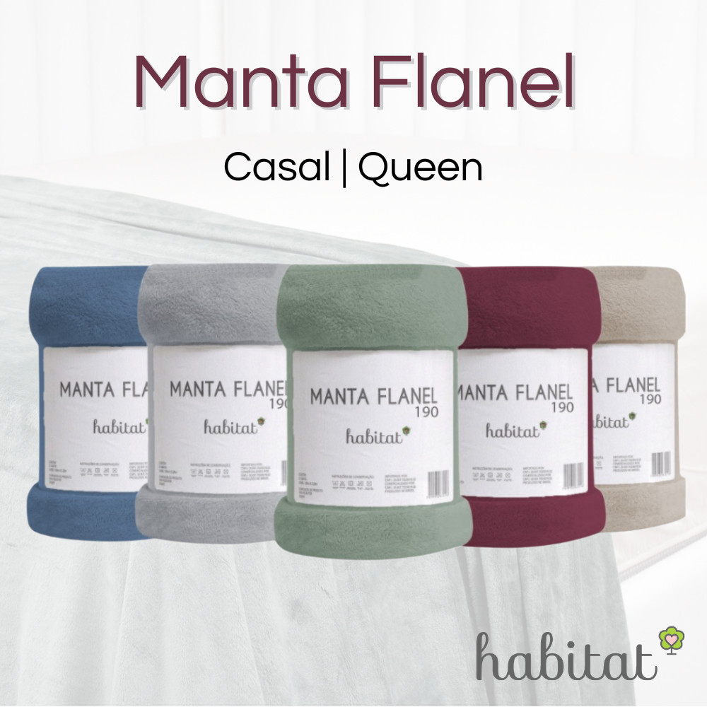 Manta De Microfibra Queen Casal Toque Extra Macio Antialérgico Quentinho Confortável Flanel Habitat