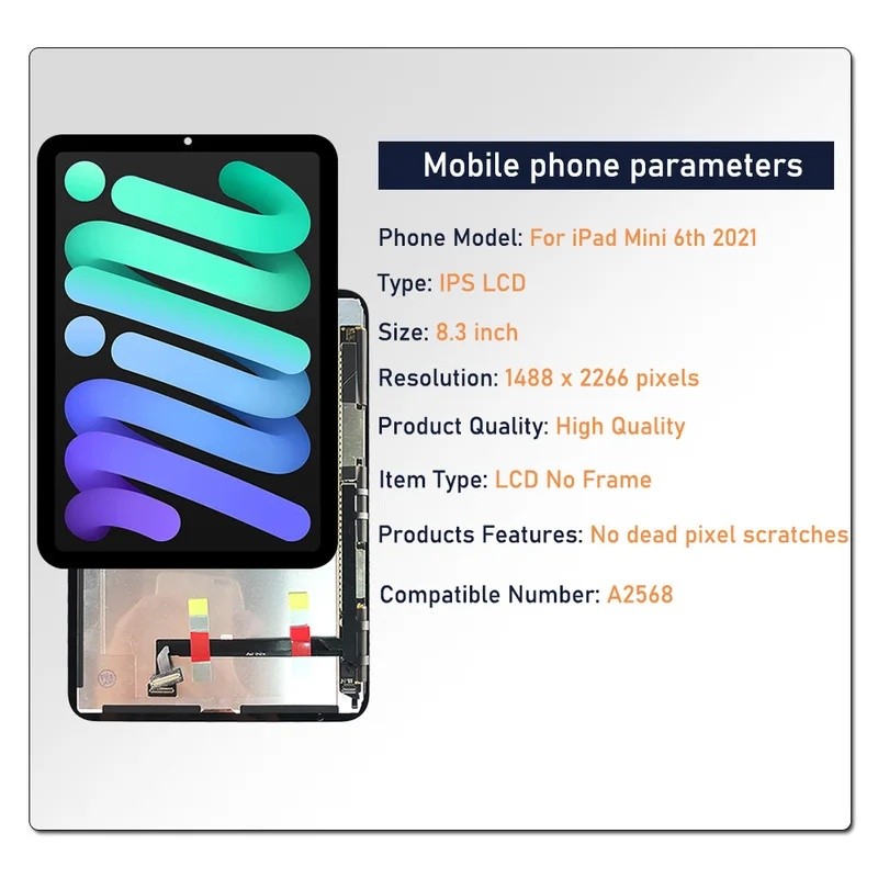 8.3 Polegada Para iPad Mini 6th 2021 LCD A2568 Display Tela De Toque Digitador A