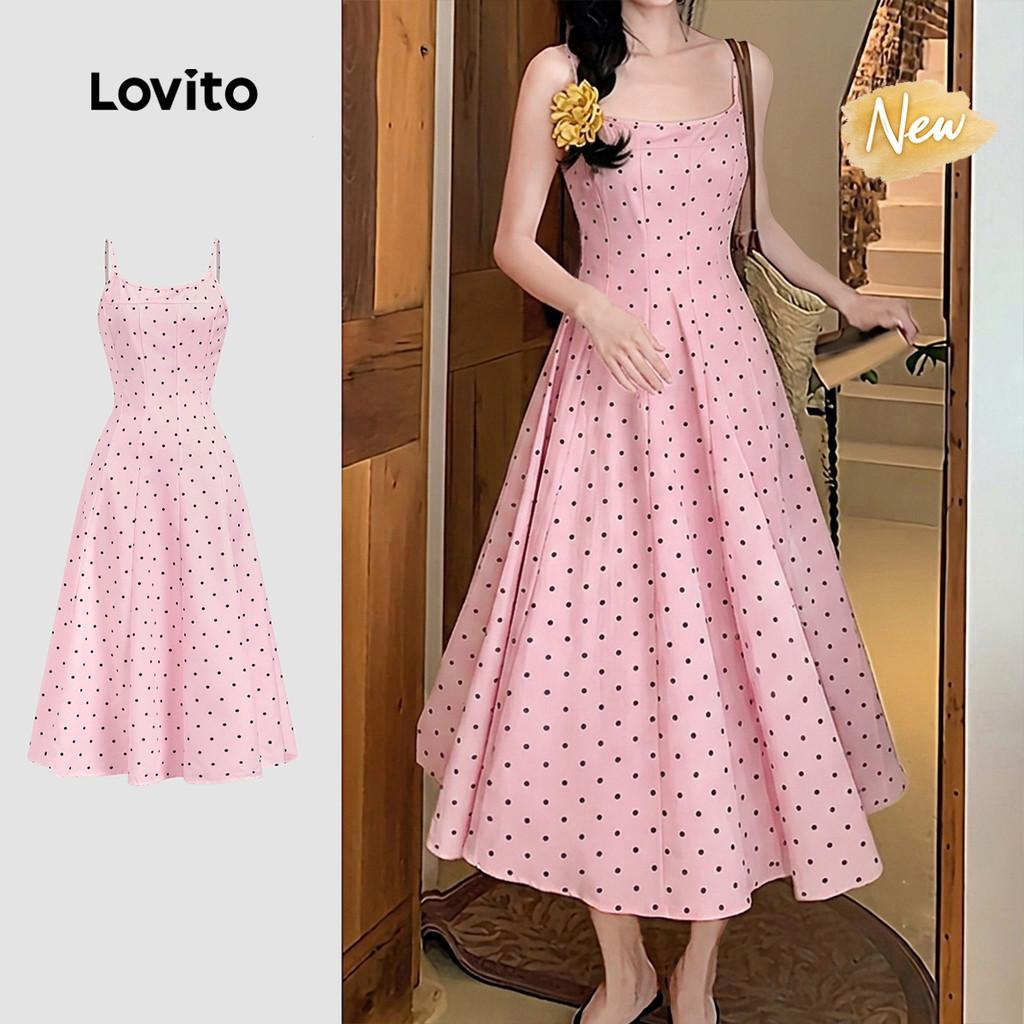 (New Arrival) Lovito Vestido Elegante com Babados No Acabamento Padrão Floral Ro