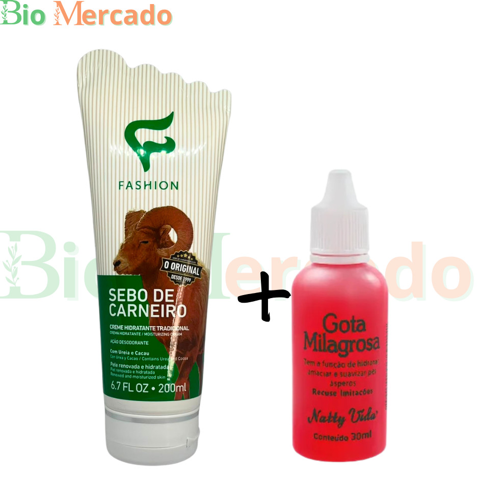 Kit Completo Sebo de Carneiro Tradicional 200g + Gota Milagrosa 30ml • 2 Produtos em 1 Kit