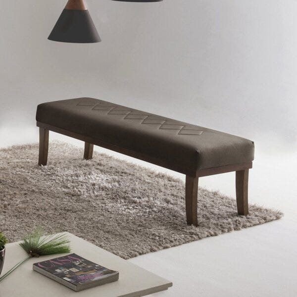 Puff para Quarto 160cm Veludo Imbuia Theo Marrom