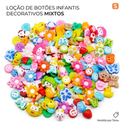 Botão Infantil 100 unid - - - SORTIDO, Apliques p/ Laços, Artesanato-Melhor Preço