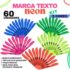 Kit 60 Unidades Marca Textos Vighs Neon