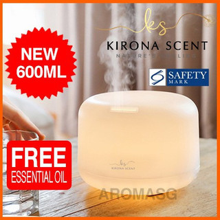[Mega Promoção] ⭐ Difusor Ultrassônico KIRONA SCENT 600ML. Umidificador. Óleo Essencial Grátis.