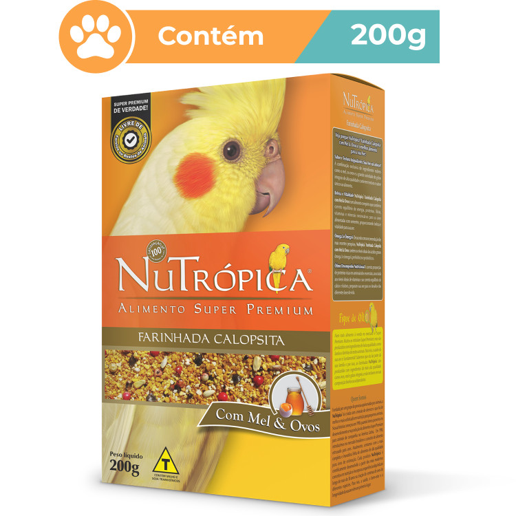 Ração Nutrópica Farinhada Mel Ovos Calopsita 200g Premium