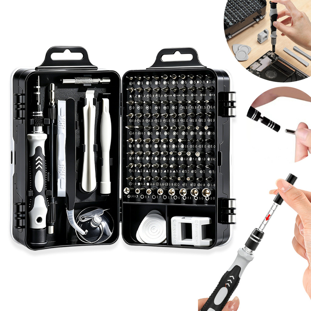 Kit 115 Peças Chave de Precisão Magnética Ferramenta Profissional para Reparo de Celular, Notebook, Tablet e Eletrônicos