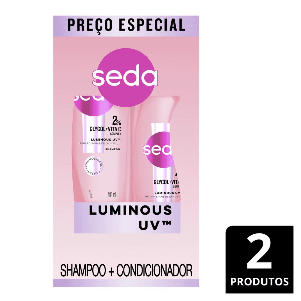 Seda Kit Shampoo + Condicionador Luminous UV 300ml — imagem 2 de 2