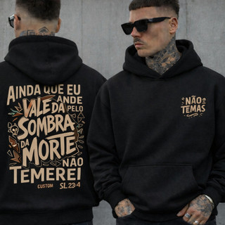 Moletom Canguru Com Capuz Blusa de Frio Estampado Nao Temas Moletom Casual Confortavel Estampado