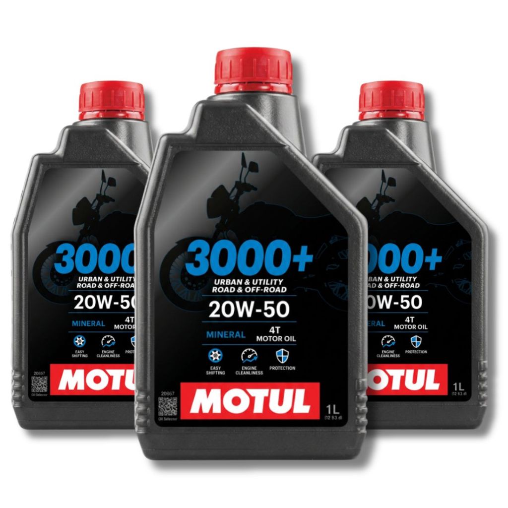 Kit 3L Oleo para Motor Motul 20W50 3000+ Mineral Moto CB 600F Hornet CB 500 Shadow 750 Shadow 600 XT 660R Original