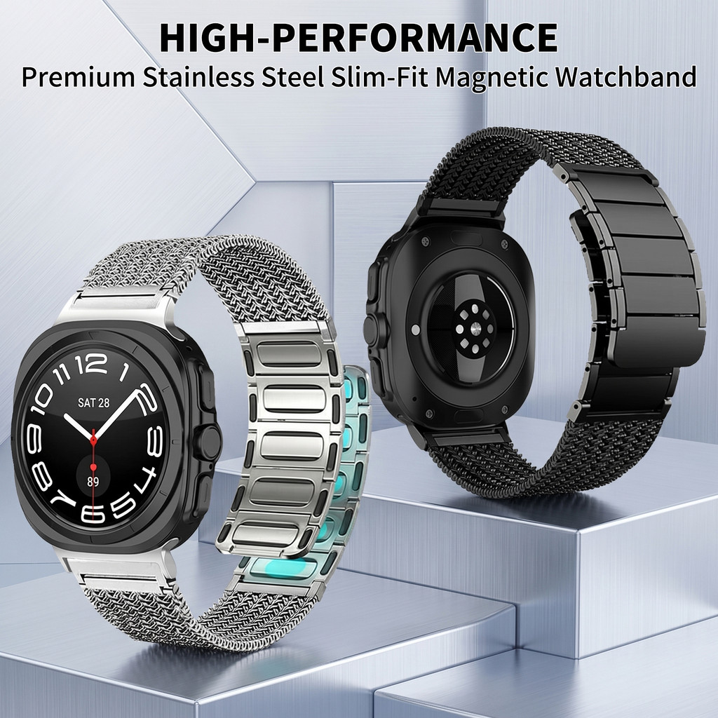 Pulseira Magnética Ultrafina De Aço Inoxidável Para Galaxy Watch 9 8 Clássico Sa
