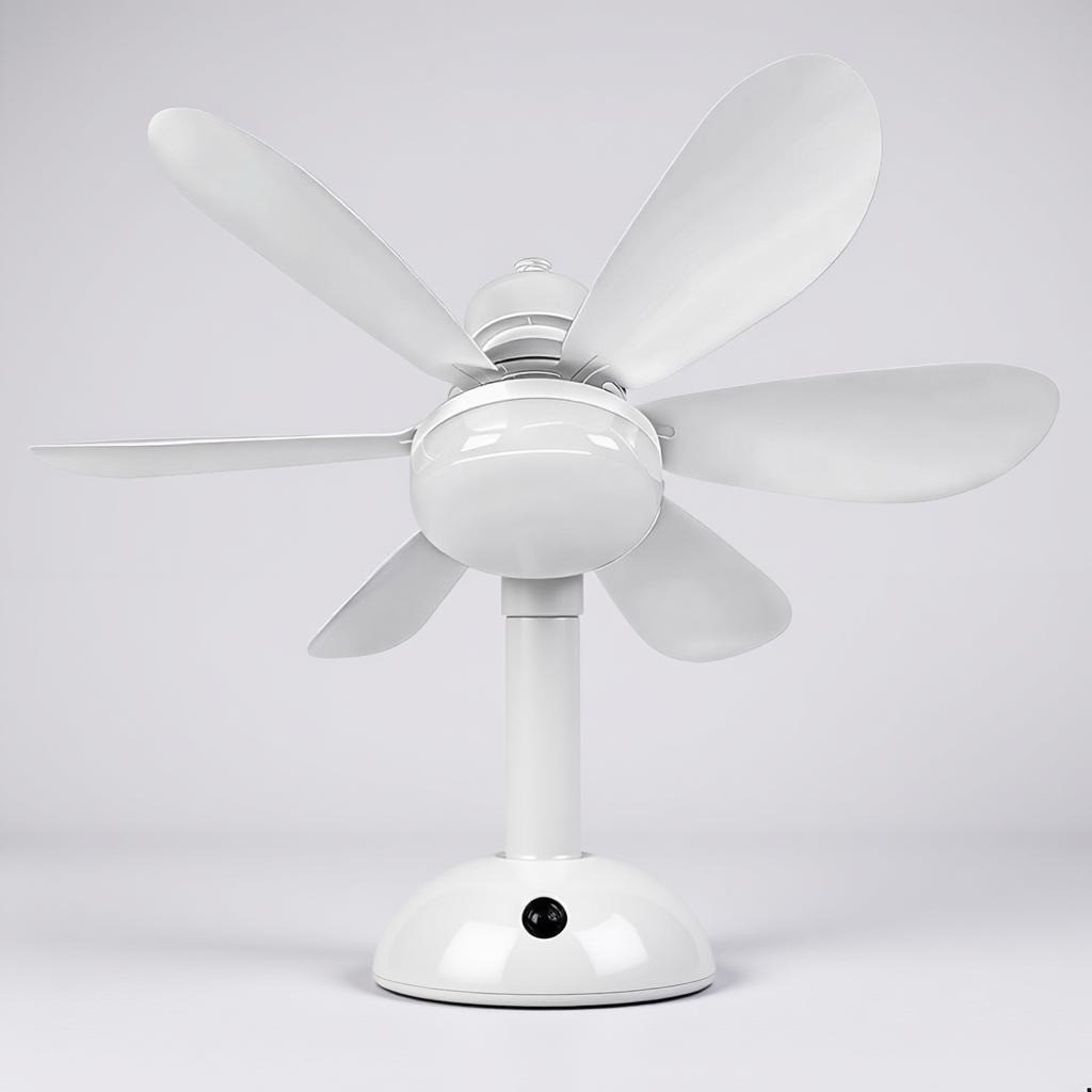 Ventilador de Teto Branco 5 Pás com Luz Integrada e Controle Remoto