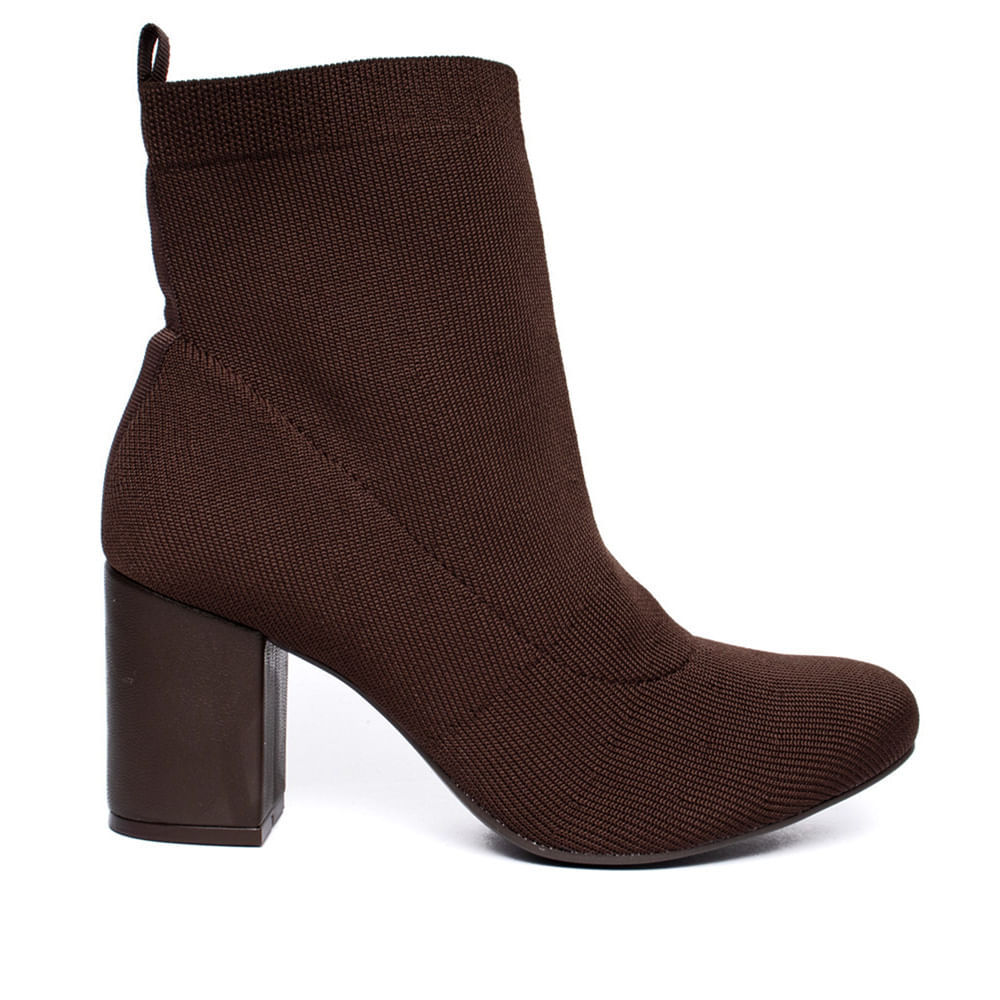 Bota Feminina Via Marte Sock Boot Knit Marrom