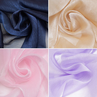 Fio plissado de seda brilhante flor de gelo fio catiônico piscando tecido de fio Crepe prata seda plissado Hanfu camisa 