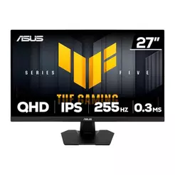 Monitor Gamer Asus TUF Gaming, 27 Pol, Fast IPS, QHD, 0.3ms, 255Hz, ELMB Sync, HDMI/DP, VG27AQME5F