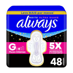 Absorvente Always Noite Ultra Suave com Abas 48 Unidades