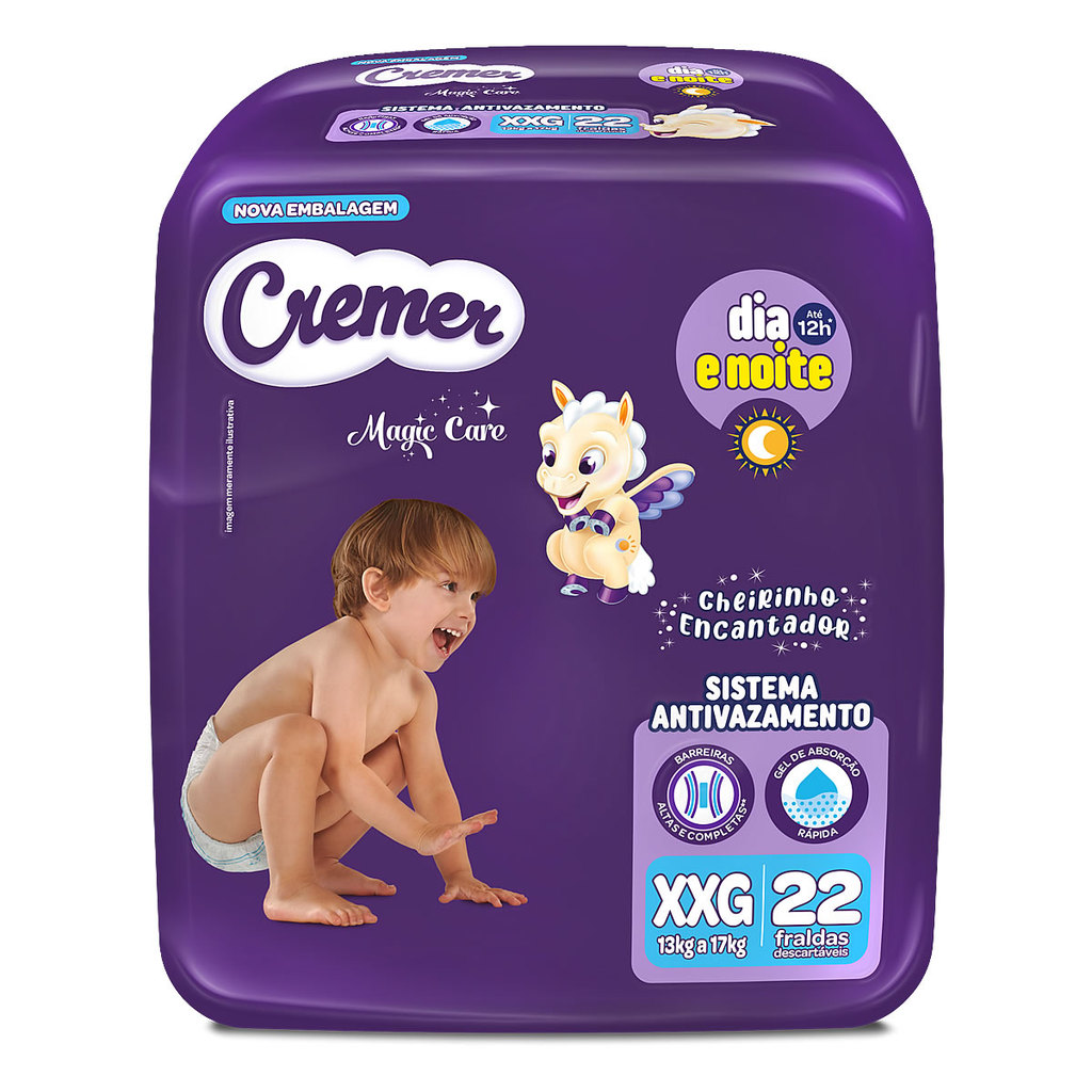 Fralda Cremer Mega Tamanho XXG 22 Unidades