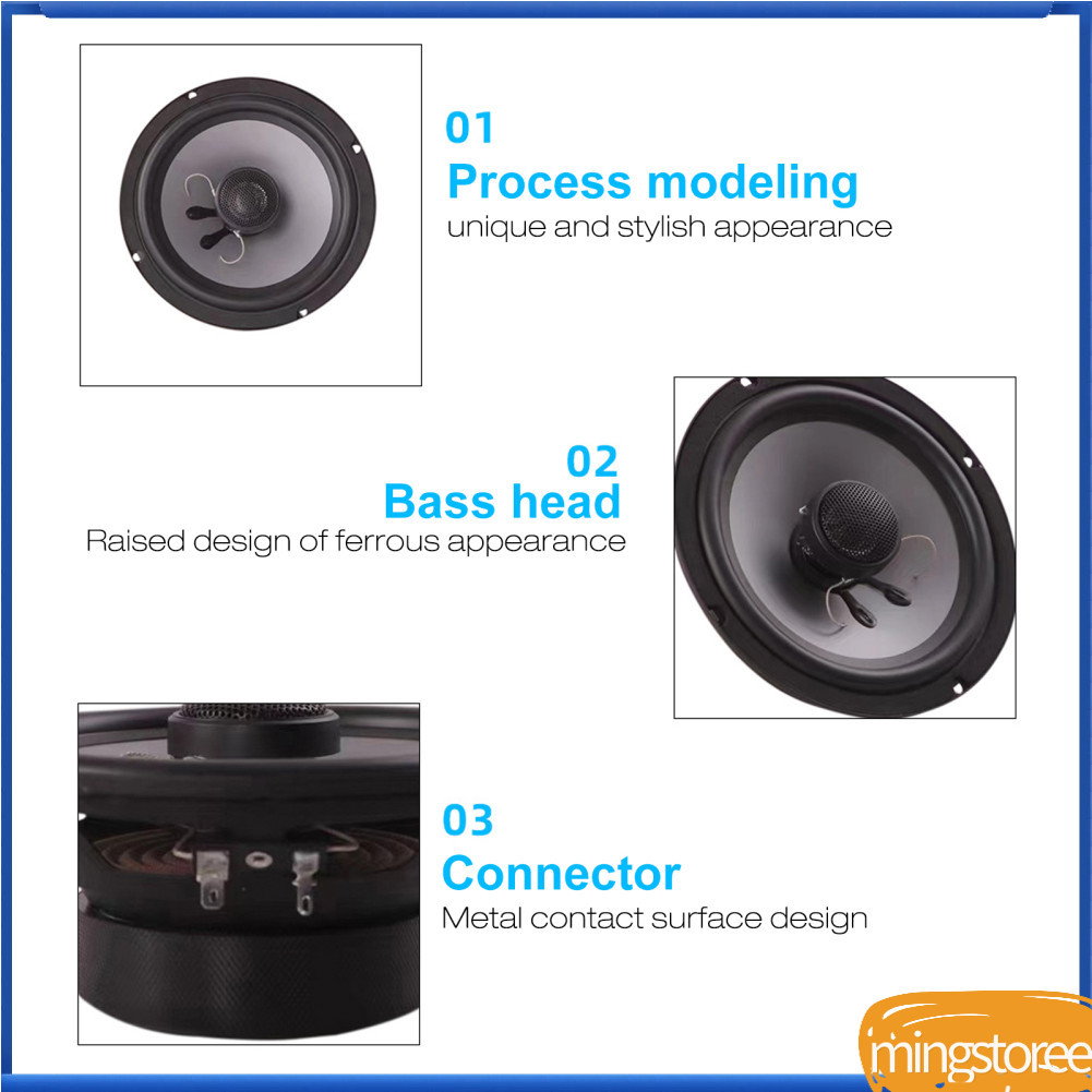 mingstoree.br Um par de áudio universal 80 W referência de potência sistema de alto-falante coaxial estéreo com buzina