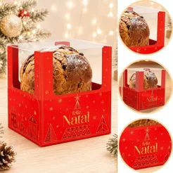 10 CAIXA P/ PANETONE DE 500G 15X15X17 6206 ( NATAL IDEIA 2026 )