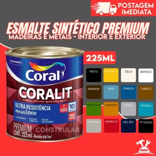 Tinta Esmalte Coralit Madeira e Metais Ultra Resistivo 225ml