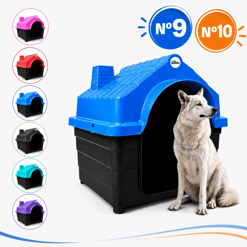Casinha Plástica Cachorro N9 e N10 Porte Grande Com Colchonete