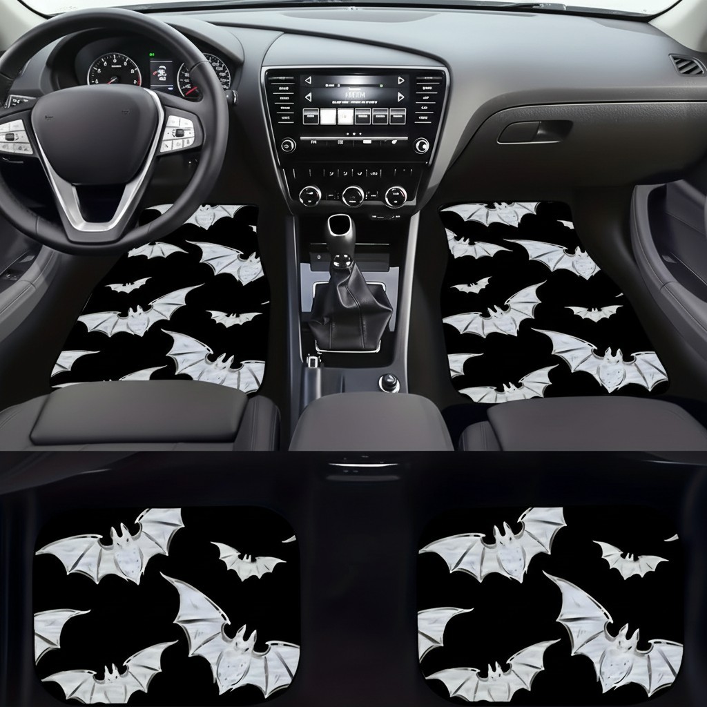 Conjunto De Tapetes De Carro Com 4 Designs Florais Americanos À Prova D'água Resistentes Sujeira Para Carpetes