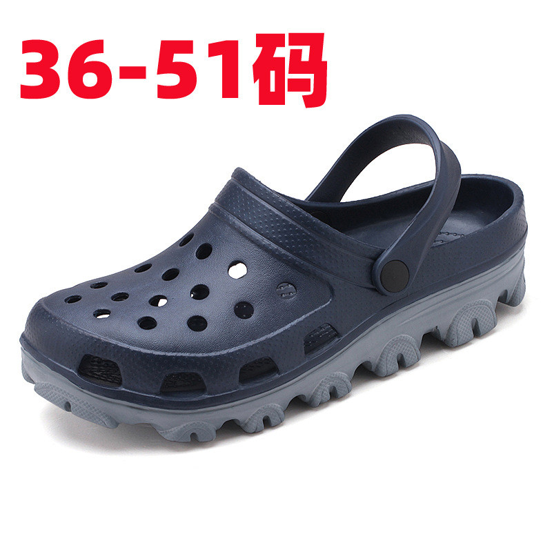 2025 sandálias de tamanho extra grande verão respirável antiderrapante dupla utilização buraco sapatos chinelos masculin