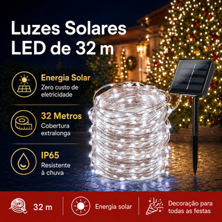 22M/32M LED Solar String Lights Lamp Outdoor Fairy Waterproof for Garden Decoration Christmas Tree