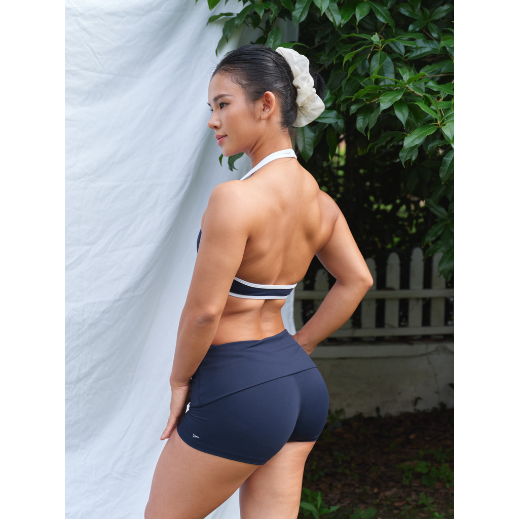 [PDOER] Secagem rápida respirável escovado estilo balé Flip cintura 3 pontos yoga Fitness feminino esportes lazer yoga S