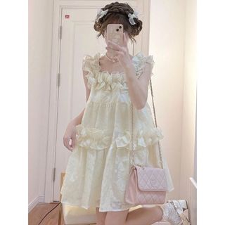 [Novidades] Vestido feminino pequeno de uma peça, novo estilo, Design, nicho, solto, mais fino, primeiro amor, doce, chá