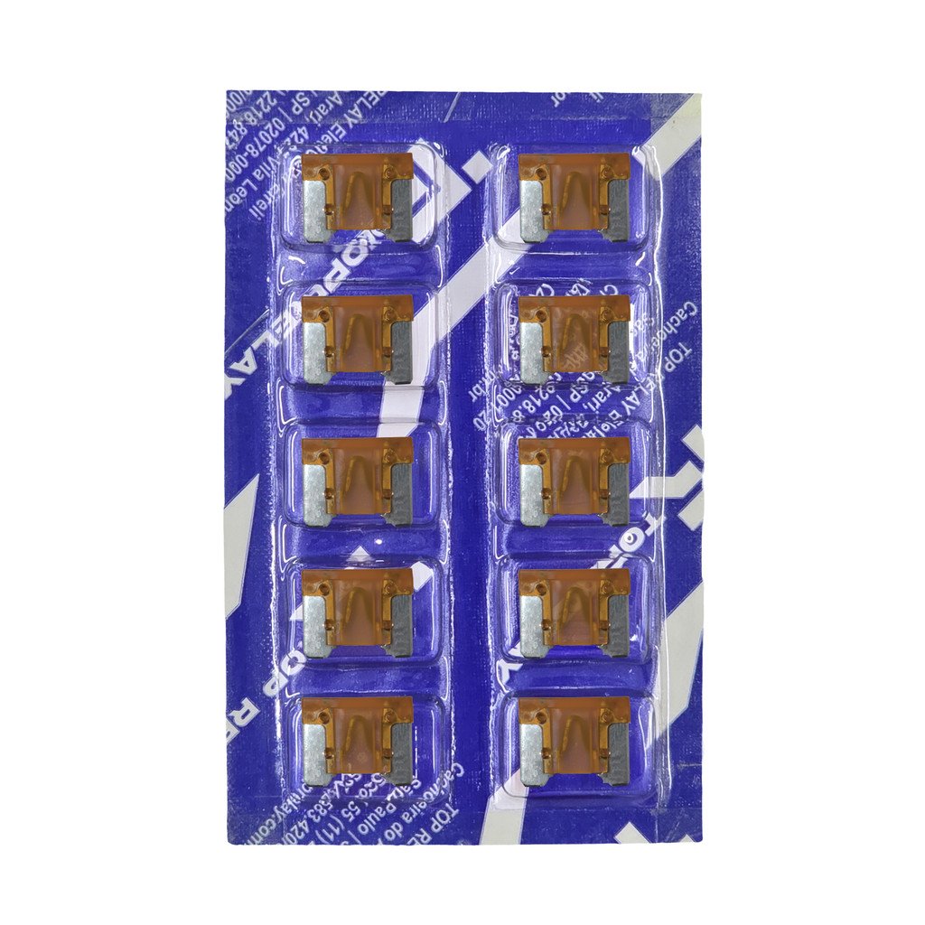 Cartela 10 Fusíveis Mini Perfil Baixo 7,5a Marro Trfus317507
