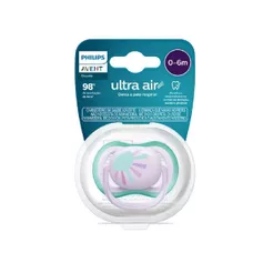 Chupeta Philips Avent Ultra Air 0 á 6 Meses Rosa com Estampa 1 Unidade