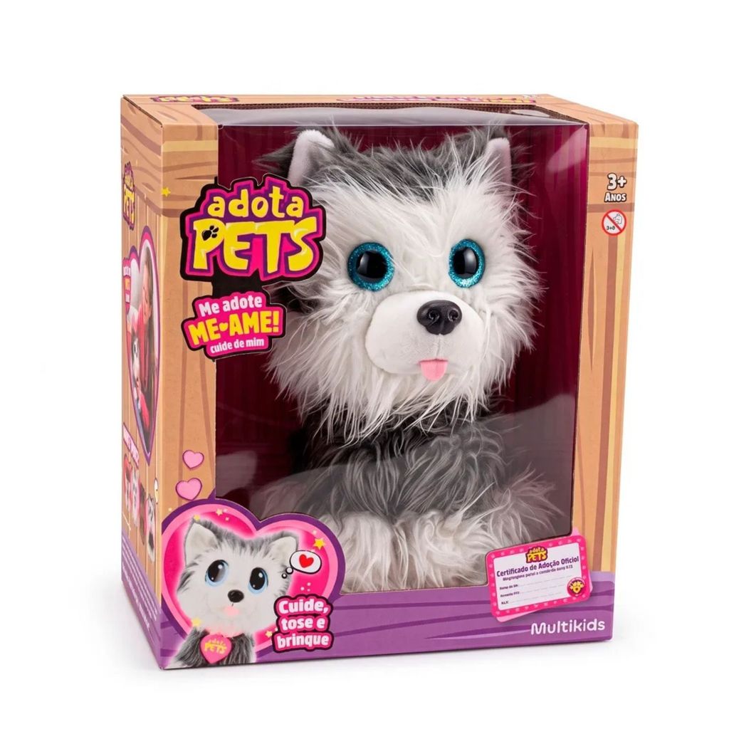 Pelúcia Adota Pets Cachorrinho Max com Acessórios e Certificado de Adoção Multikids - BR2605
