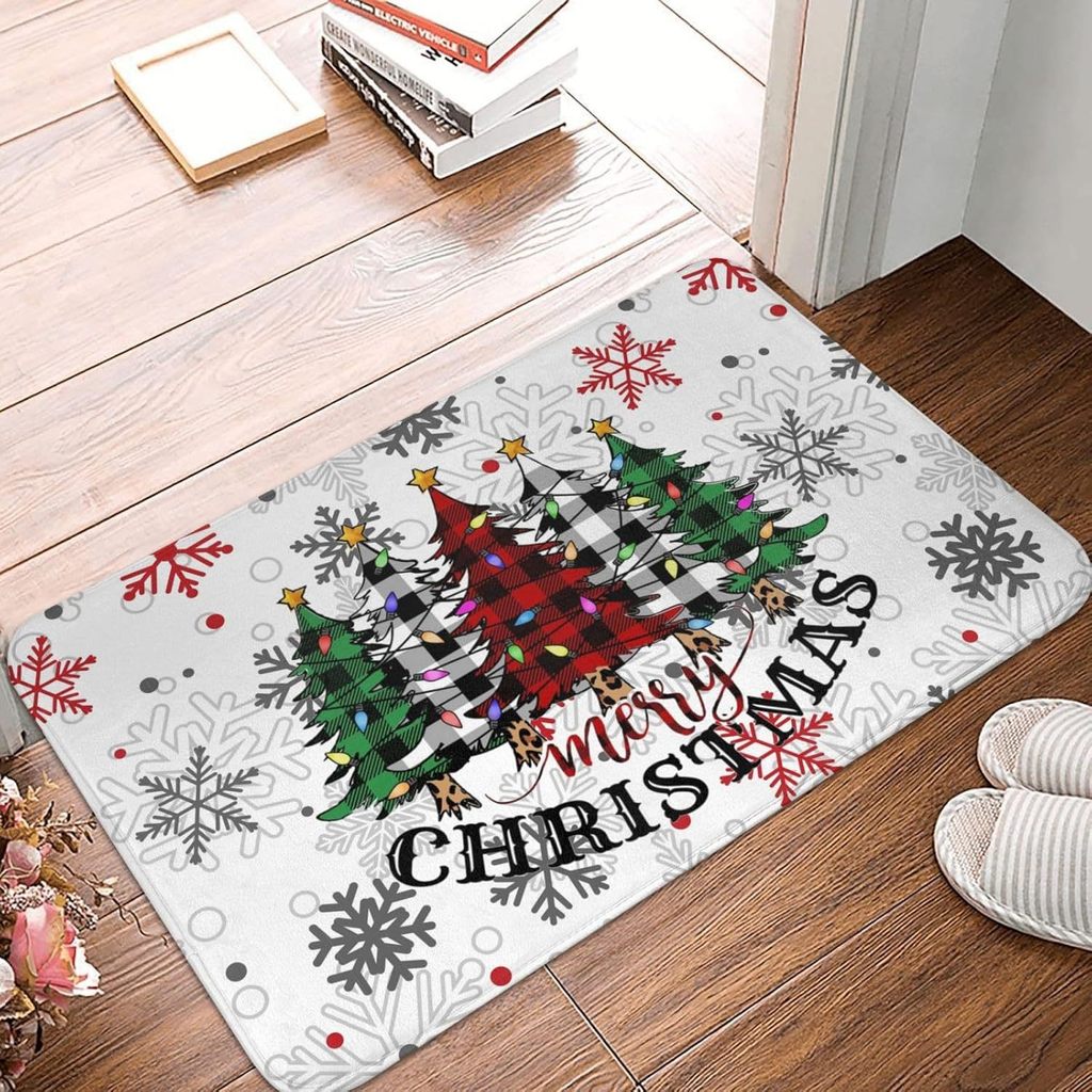 Atacado árvore de natal Elk cristal veludo entrada porta tapete fácil cuidado resistente à sujeira resistente ao desgast