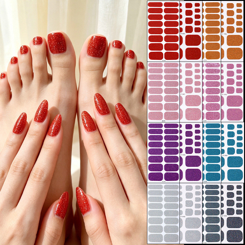 Glitter em pó unha polonês filme adesivo de unhas 3D europa américa venda quente conjunto praia unha Manicure adesivo