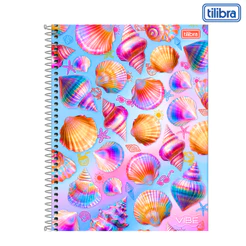 Caderno 1 Matéria Universitario Feminino Vibe -TILIBRA Capa:Conchas