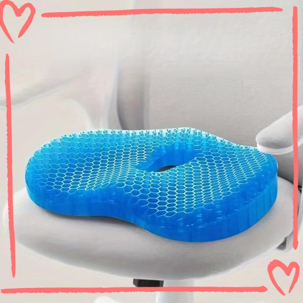Almofada De Assento De Gel , Resfriamento De Gelo Espessada Macia , Cadeira De Escritório Ergonômica Em Forma De U Favo