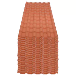 Kit com 20 Telha PVC Plan Cerâmica 2,42 Metros x 88cm com 6 Ondas Terracota - P3010021 - AFORT