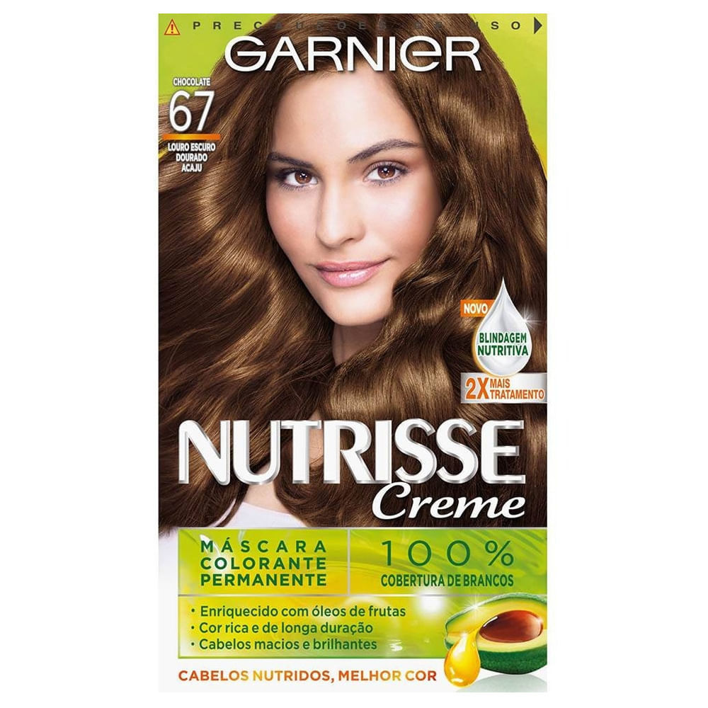 Tintura Garnier NUTRISSE 67 Louro Escuro Dourado Acaju 150ml