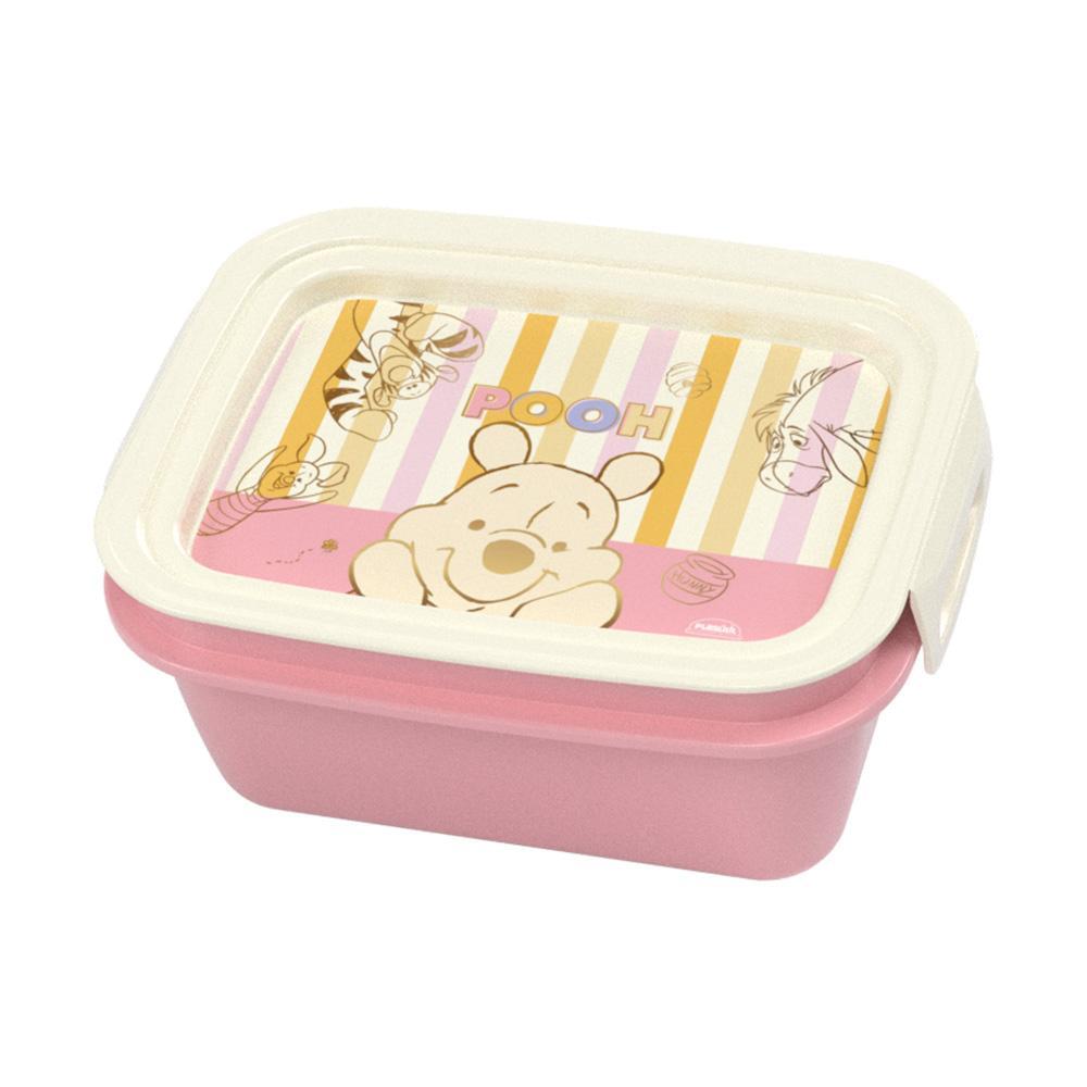 Pote Marmita Hermética Ursinho Pooh Divisória Travas Passeio Transporte Lancheira Alimentos Micro ondas 630 ml Plasútil