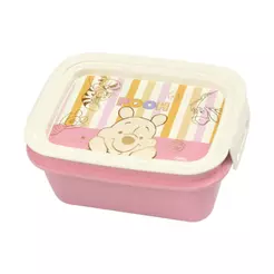 Pote Marmita Hermética Ursinho Pooh Divisória Travas Passeio Transporte Lancheira Alimentos Micro ondas 630 ml Plasútil