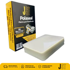 Plástico Plastificação Polaseal RG 80x110mm 125 Micras 100 Folhas JST