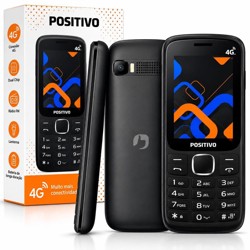 Celular Positivo 4G P41 Tela 2.4 Dual SIM,Radio FM Bateria 1000mAh