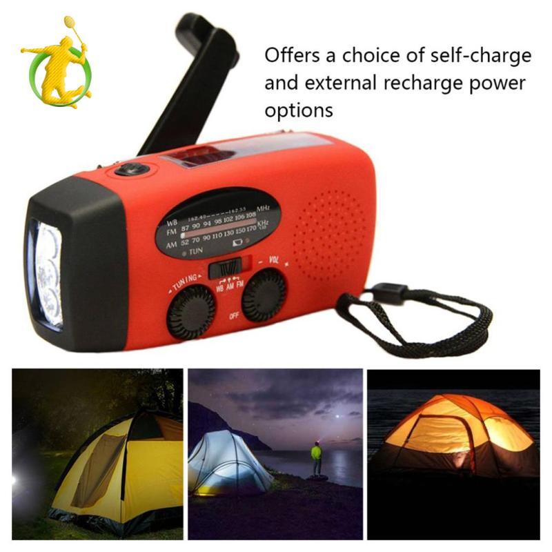 [Asiyy] Lanterna LED De Rádio Solar De Emergência Com Manivela À Prova D'água Portátil Para Sobrevivência