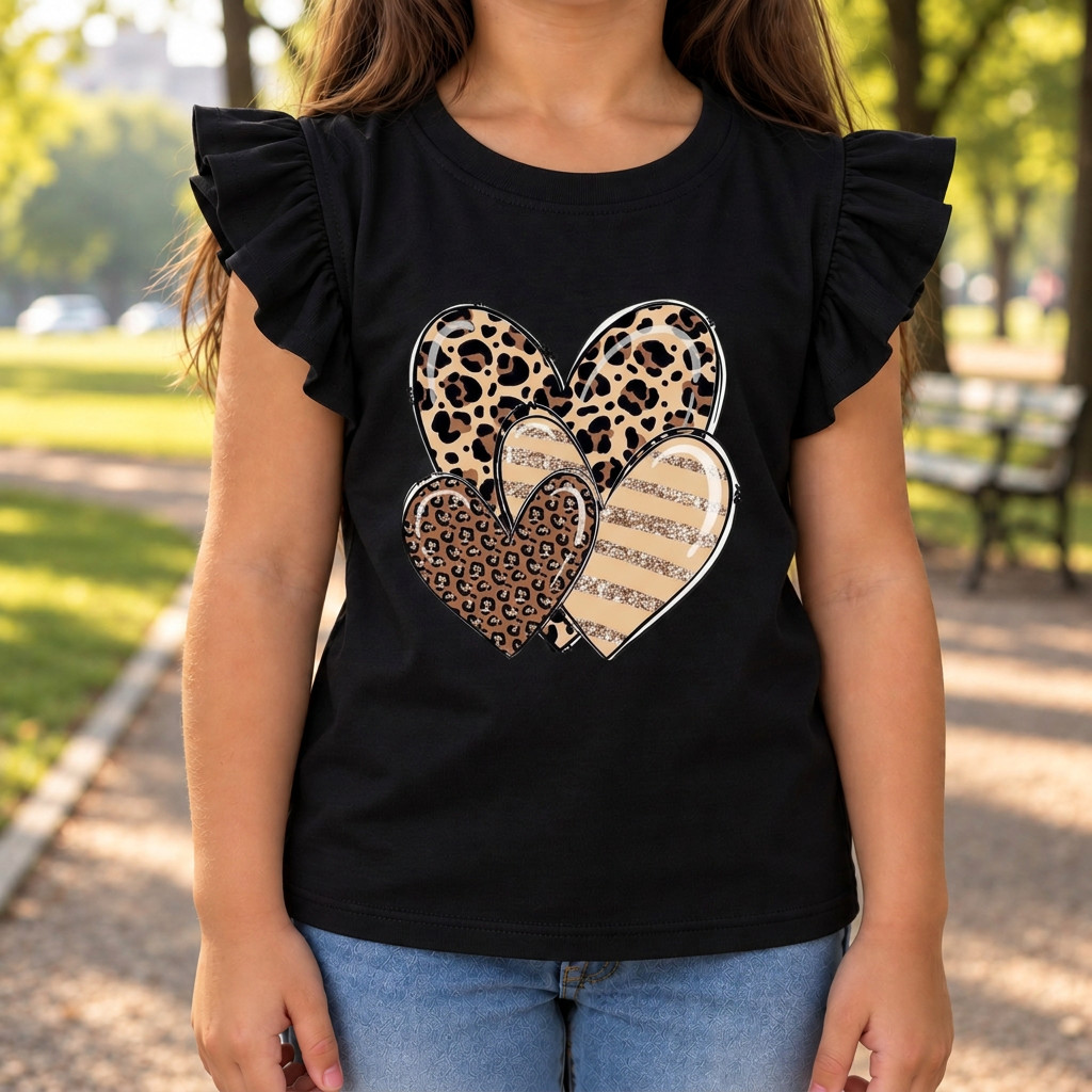 Camiseta Infantil Menina Viscolycra Manga Babado Para Dias Quentes