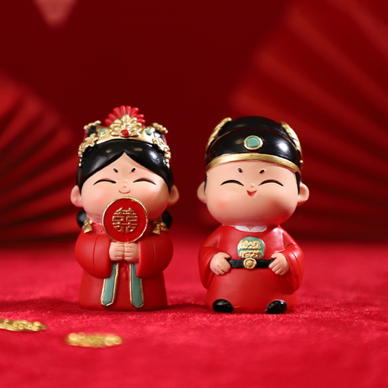 2026 Novo estilo nacional na moda presentes de noivado criativo chinês sala de casamento bonecas festivas par ornamentos