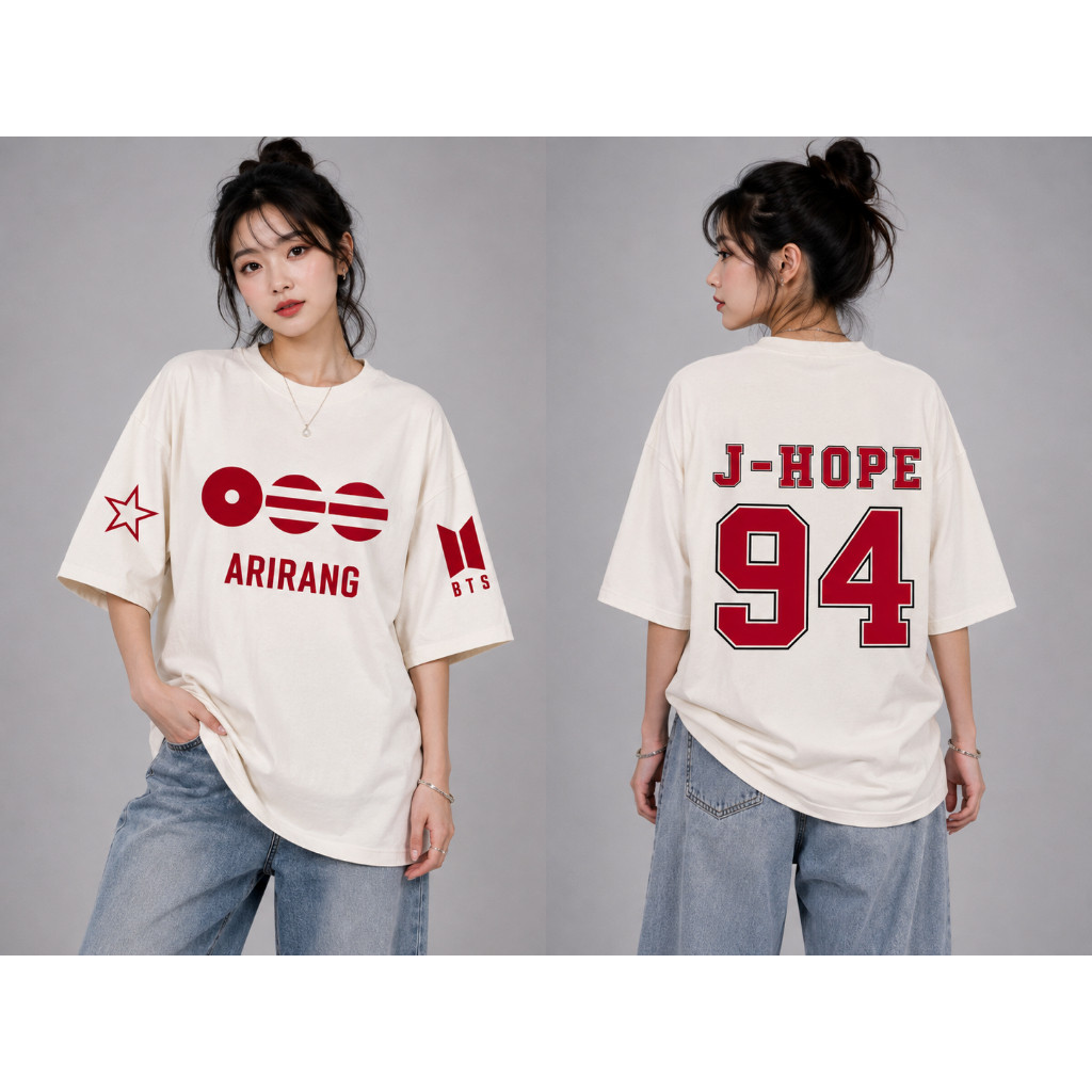 Camiseta Oversized BTS  Arirang Tour 2026 KPOP Streetwear 100% ALGODÃO Estampada Premium