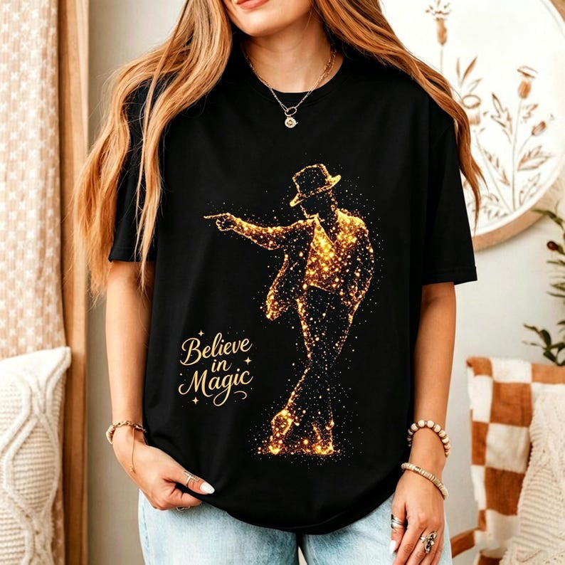Camiseta Feminina Estampa Michael Jackson Modelagem Oversized Confortável Linda Estilosa Moda Casual Streetwear