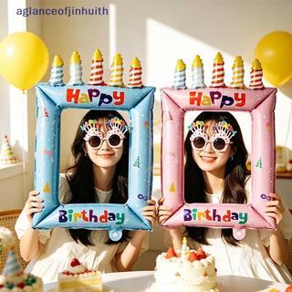 [aglanceofjinhui] Porta-Retratos De Feliz Aniversário À Prova De Vazamentos Balões De Folha Reutilizáveis Para Festa De 