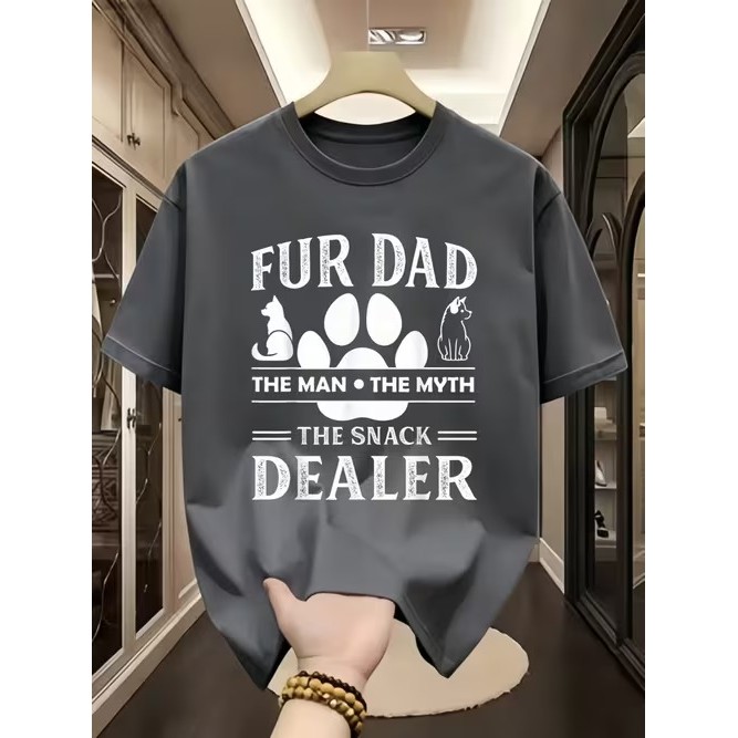 Camiseta Manga Curta Estampada Divertida Confortável Moderna Premium Estilosa Casual Tendência de Pet para Uso no Verão